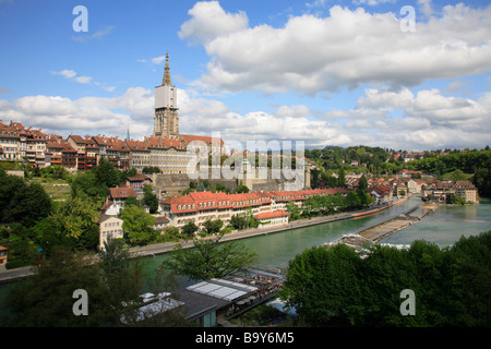 River Aare and the town of Bern Switzerland Stock Photo