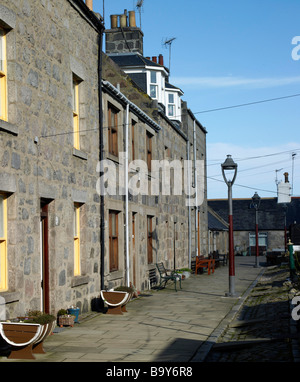 The old village of Footdee (Fittie) by the Harbour Entrance, Aberdeen, Scotland Stock Photo