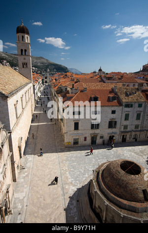 View down Placa Stradun in old town Dubrovnik, Croatia Stock Photo