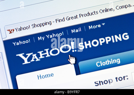 Macro screenshot of Yahoo online shopping website (Editorial use only) Stock Photo