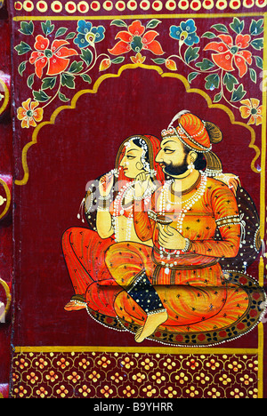 Rajasthani Painting On Window Rajasthan State India B9yhrr 