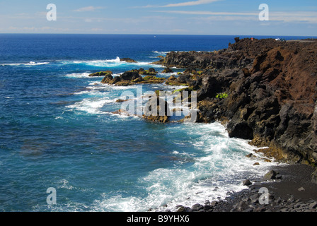 Rocky coastline, Punta de Volcan, Lanzarote, Canary Islands, Spain Stock Photo