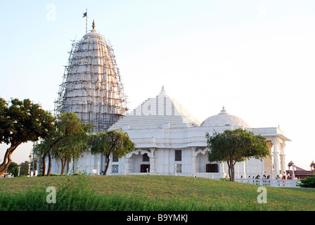 Lakshmi-Narayan temple (Birla temple). A modern temple built with white marble. Udaipur, Rajasthan State, India. Stock Photo