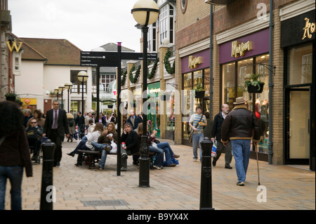 Christmas Shopping Colchester Essex Stock Photo
