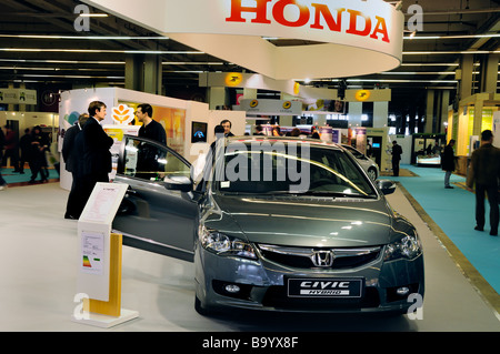 Paris France, Businessmen 'Honda Car Company', 'Sustainability Trade Show' 'Salon Durable' Civic 'Hybrid Car' Stock Photo