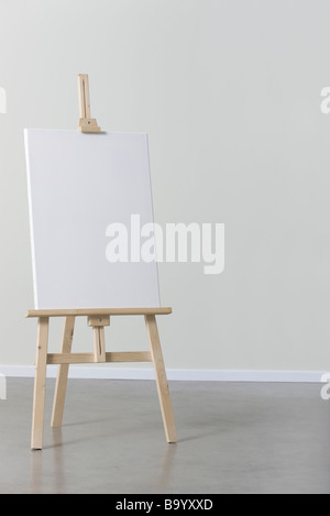 Blank canvas on easel Stock Photo
