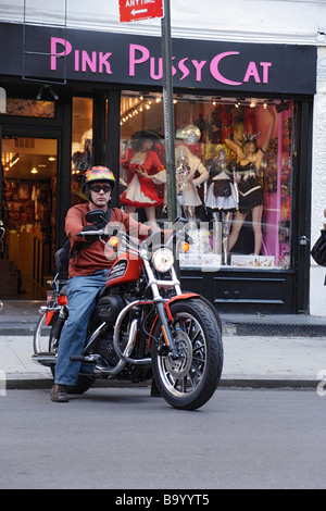 Man riding a bike Greenwich Village Manhattan New York City New York USA Stock Photo