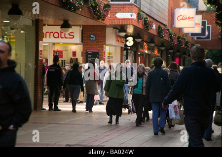Christmas Shopping Colchester Essex Stock Photo
