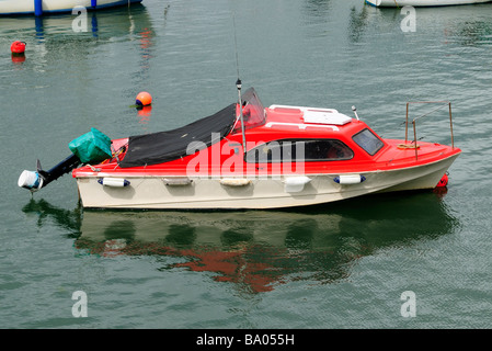 Small Boat Moored in Harbour Goodrington Sands Paignton Devon Britain Stock Photo