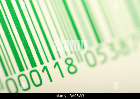 Product barcode unique ID identification label on box packaging packet Stock Photo
