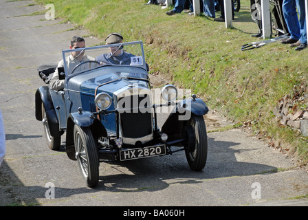 HX 2820 a 1930 Frazer Nash Falcon II Alan McNab ascending at speed on the Brooklands Museum Test Hill Challenge celebrating the Stock Photo
