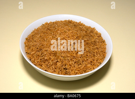 Brown Rice in a Bowl. Stock Photo