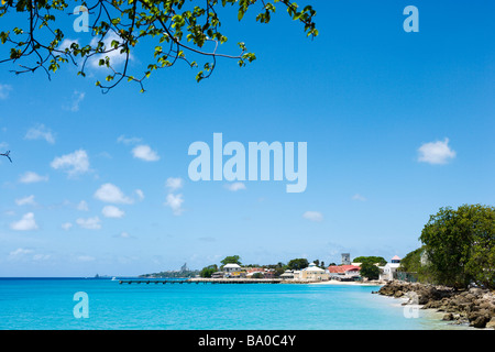 Waterfront and beach at Speightstown, West Coast, Barbados, Lesser Antilles, West Indies, Caribbean Stock Photo