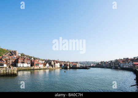 View towards the harbour, Whitby, East Coast, North Yorkshire, England, United Kingdom Stock Photo