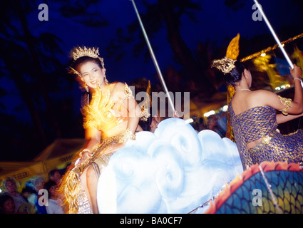 Thai girls in Phuket carnival, Phuket, Thailand Stock Photo