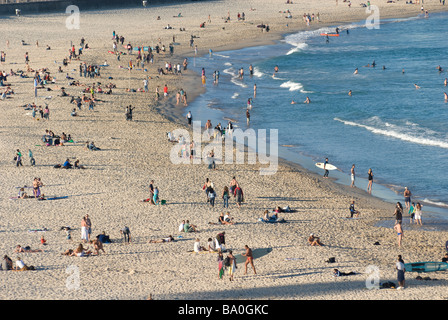 The wide sweep of Bondi Beach. Sydney, Australia. Stock Photo