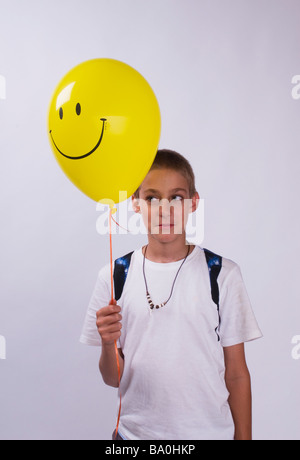 young boy with balloon Stock Photo