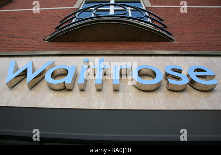 Sign on Waitrose store, London Stock Photo