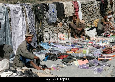 Transborder market near Ishkashim on the border between Tajikistan and Afghanistan Stock Photo