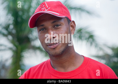 Portrait of a 30 year old Dominican man, Dominican Republic Stock Photo