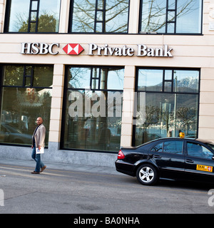 HSBC Private Bank branch office in Lugano, Ticino, Switzerland Stock Photo