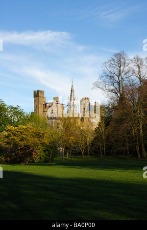 Cardiff Castle viewed from Bute Park, Cardiff, South Wales, U.K. Stock Photo