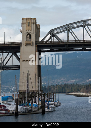 Burrard Street Bridge over Burrard Inlet to False Creek Vancouver British Columbia Stock Photo
