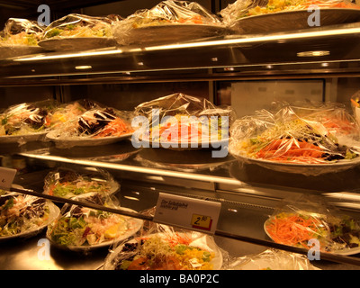 Self Service Salad Food Bar in a Cafe Restaurant Stock Photo