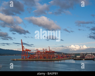 Container port in Burrard Inlet Vancouver British Columbia Stock Photo