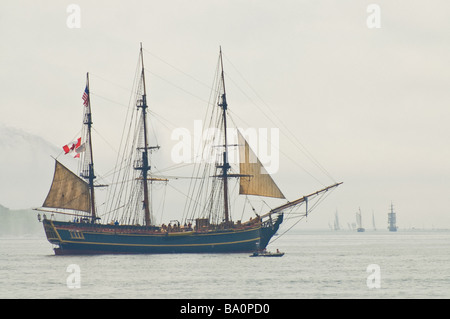 The Tall Ship 'HMS' Bounty during the 2007 Parade of Sail in Halifax, Nova Scotia. Stock Photo