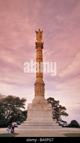 Victory Monument at dusk in Yorktown Colonial National Historical Park Virginia USA Stock Photo