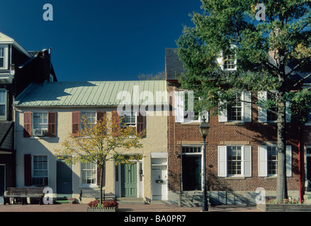 Houses at Caroline Street in Fredericksburg Virginia USA Stock Photo
