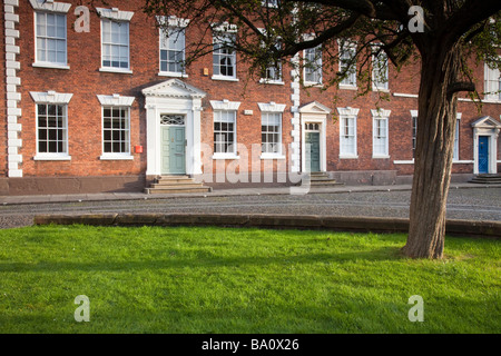 Early morning at the beautiful Abbey Square in the hear of Chester City, Cheshire, England, UK Stock Photo