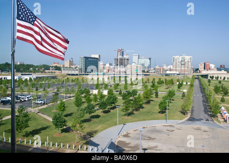 View from William J. Clinton Presidential Library and Museum in Little Rock, Arkansas. Stock Photo