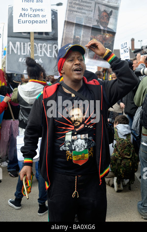 Protester in London during the G20 summit - 2nd of April.  2009 Stock Photo