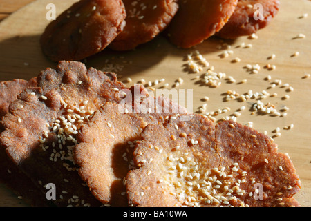 Ariselu is a south Indian sweet dish from Andhra which is specially prepared from rice flour and jaggery on sankranti festival Stock Photo