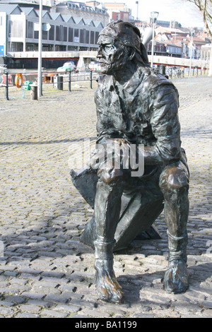 John Cabot bronze statue Bristol Harbourside, Captain of the ship the Matthew Stock Photo