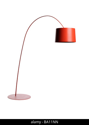 Red Floor arc Lamp Stock Photo