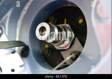 Fuel filler connection on a hydrogen fuel cell (FCV) battery-powered vehicle Stock Photo