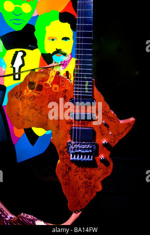 Guitar in the shape of Africa Stock Photo