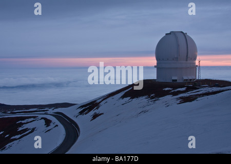 Canada-France-Hawaii Telescope on Mauna Kea - Big Island, Hawaii, USA Stock Photo