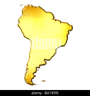 South America on elegant metallic model of planet Earth with blue ocean ...