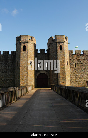 Cardiff Castle, viewed from Bute Park, Cardiff, Glamorgan, South Wales, U.K. Stock Photo