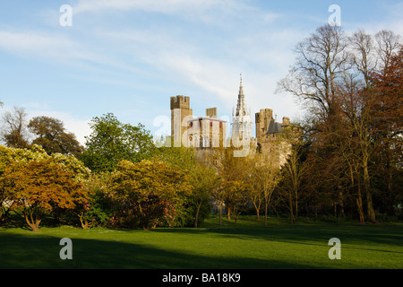 Cardiff Castle viewed from Bute Park, Cardiff, South Wales, U.K. Stock Photo