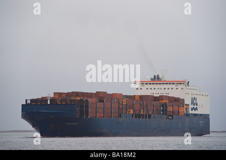 The ACL container ship Atlantic Conveyor passes the lighthouse on ...