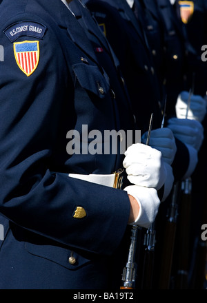 US Coast Guard ceremonial guard drill team  - Washington, DC USA Stock Photo