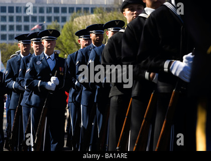 US Coast Guard ceremonial guard drill team  - Washington, DC USA Stock Photo