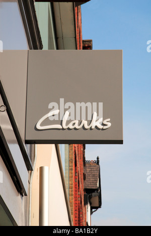 The sign above the Clarks shoe shop in Richmond, Surrey, UK. Mar 2009