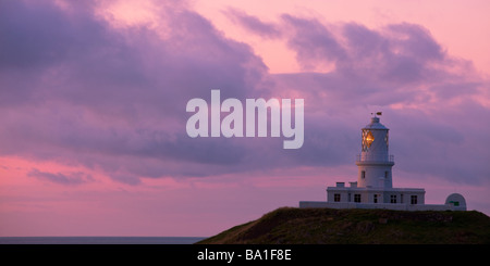 Lighthouse at Strumble Head Fishguard Pembrokeshire Wales Stock Photo