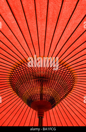 Japanese red paper umbrella Stock Photo